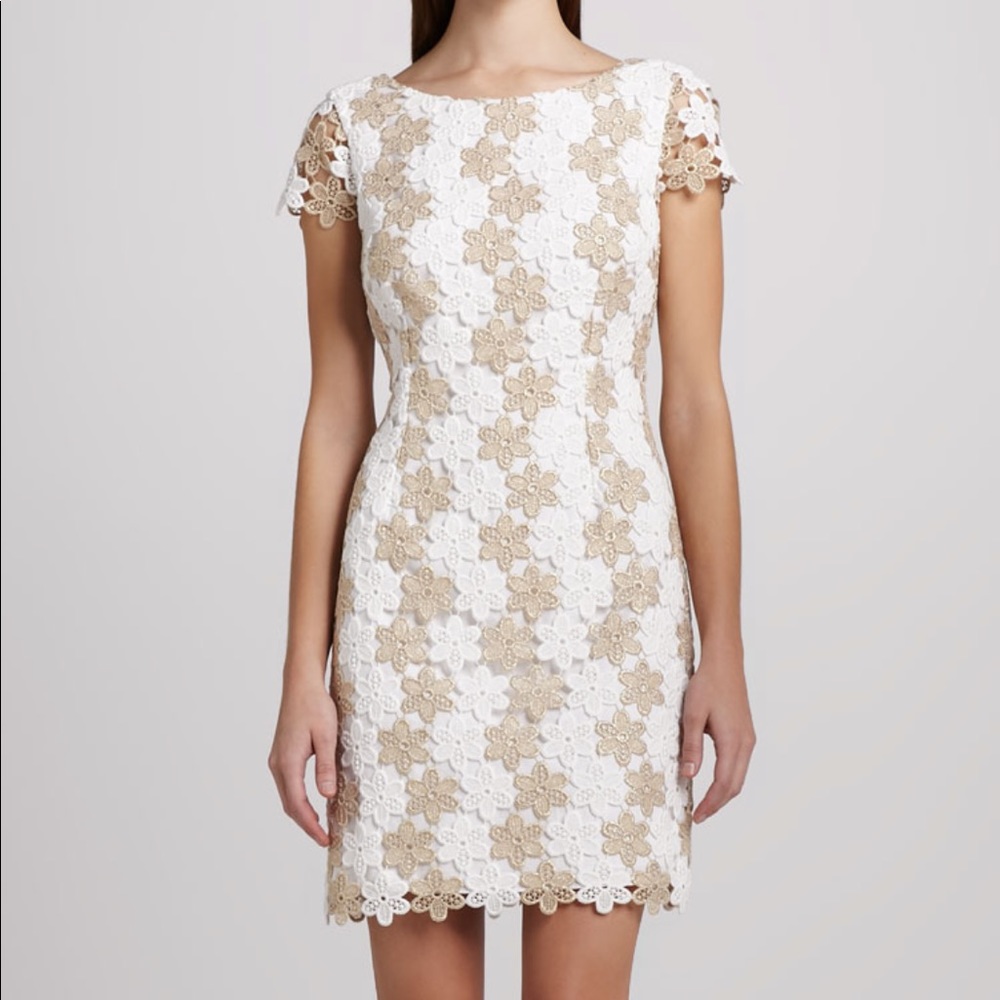Lily Pulitzer Two-Tone Floral Lace Dress EUC
